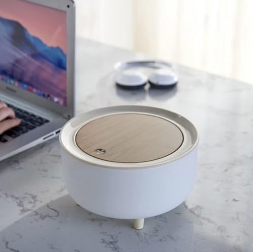 Image of Modern Mini Round Trashcan | Simple Press Trashcan | Student Dormitory Bucket & Water Resistant | Cute Makeup Bin