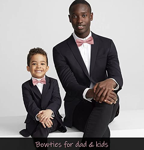 Image of Pre-Tied Adjustable Solid Tuxedo Bow Tie for Boys and Men