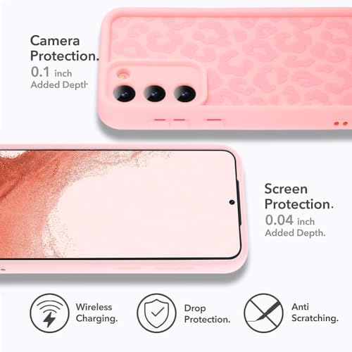 Image of Compatible with Samsung Galaxy S22 Case, Cheetah Print Shockproof Soft TPU Protective Case for Women Girls, Slim Anti Scratch Leopard Case for Samsung Galaxy S22 6.1 Inch, Pink