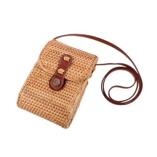 Toyvian Geflochtene Rattan Schultertasche Damen Crossbody...