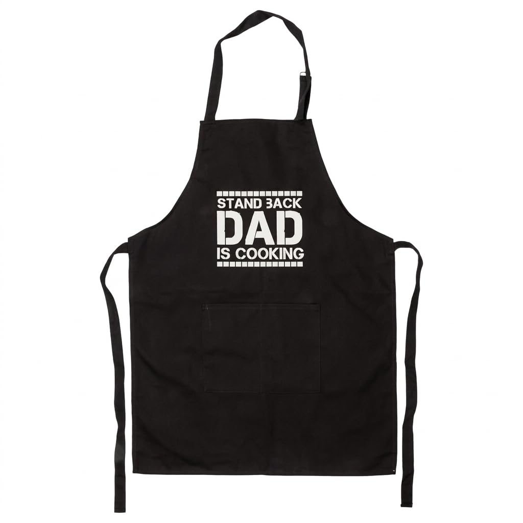 MIJOMA Grillschürze aus 100% Baumwolle – Kochschürze mit verstellbarem Nackenband und Fronttaschen – für Grill, Küche und BBQ