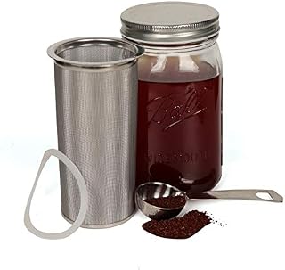 Cold Brew Coffee Maker Filter for Wide Mouth Mason Jar 1 Quart/32ounce-Iced Coffee&Tea&Fruit