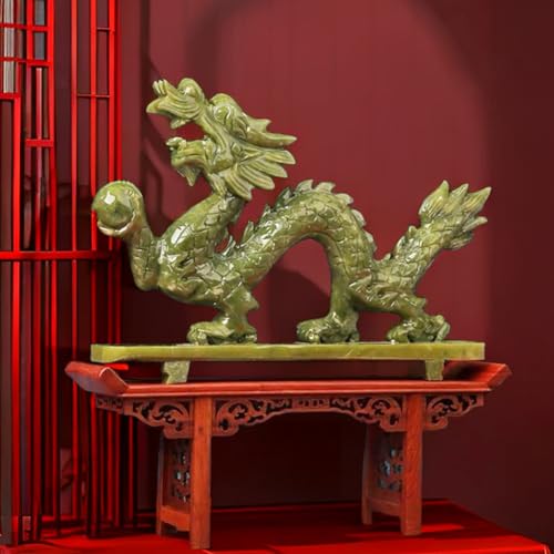 Figura de Dragón Feng Shui de Jade Natural 20 cm miniatura 6