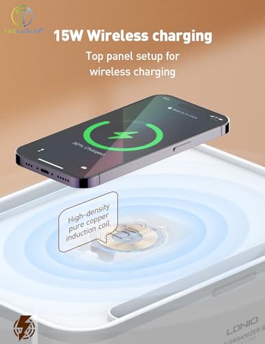 Image of T Teclusive 2500W Power Strip Extension Box with 30W Type C USB Ports / 15W Wireless Charging | 5 Sockets with PD QC Fast Charging | Multi Port Power Socket Extension Cord Organizer - USB 30W Max.