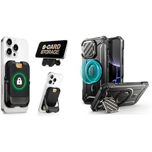 SUPCASE Bundle for iPhone 16 Pro Max Case Black (UBMag XT) & Magnetic Wallet
