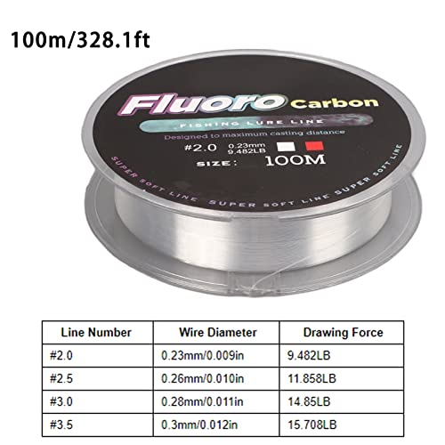 jadenzhou 100 m Nylon-Angelschnur, Nylon-Angelschnur, hochfest, leicht, zum Angeln in Reservoirs(#2.0) – Bild 7