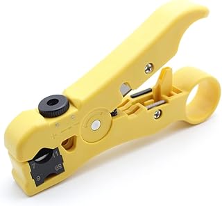 Wire Stripper Cable Stripper Network Stripper Cable Cutter Tool Cable Stripper Strips UTP/STP Wire RG59/6/11/7 Coax Cables Yellow