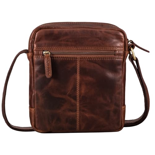 Bolso bandolera de hombre para iPad de 9,7 pulgadas STILORD Jaime pequeño bolso de cuero marrón 5