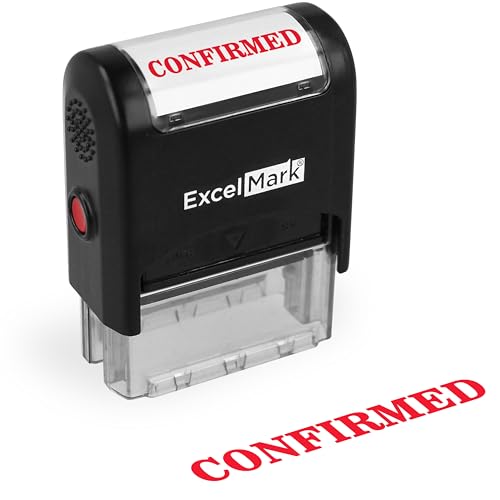 Tampon ExcelMark CONFIRMED rouge evite les erreurs de traitement de documents