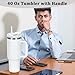 4 Pack 40 Oz Tumbler with Handle Bulk, Double Wall Vacuum Insulated Stainless Steel Tumbler with Lid and Straw, 40 oz cup with Silicone Spill Proof Stopper Set (White)