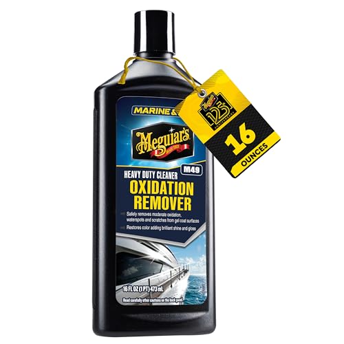 Meguiar's M4916 Marine/RV Heavy Duty Oxidation Remover, Oxidation, Water Spot, Stain, and Boat Scratch Remover for Vehicles with Gel Coat and Fiberglass Surfaces, 16 Oz - Packaging may vary