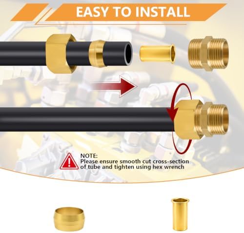 110pcs Brass Compression Sleeves Ferrules Inserts Fittings Kit — 사진 4