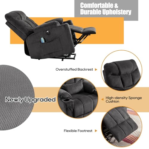 Sillón eléctrico reclinable grande con calor y vibración miniatura 5