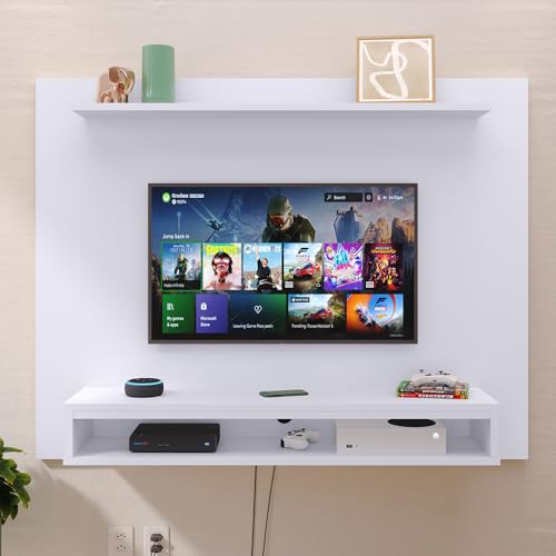Estante Painel Parede Suspenso Tv 40 42 47 48 Polegadas Prateleira Superior Decorativa Nicho Organiz