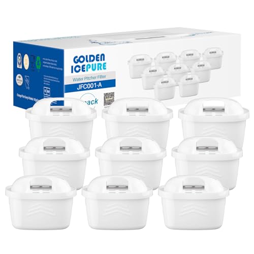 GOLDEN ICEPURE Wasserfilter Kartuschen Kompatibel mit Brita® Maxtra+® Plus Maxtra Pro® All-in-1,Wasserfilter kartuschen Ersatz für Mavea,Anna Duomax,Filtration fur Kalkentfernung,9 Stück