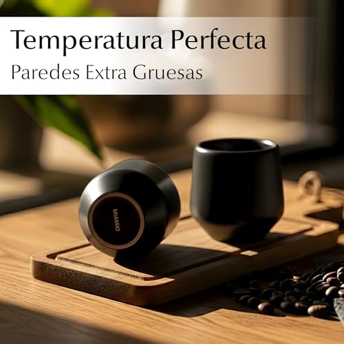 Miniatura 5 de Miamio - Set De 4 Tazas De Espresso 90 Ml Taza De Espresso, Tazas De Espresso De Cerámica, Taza Sin Asa, Tazas De Té Japonesas - Colección Luxe Black