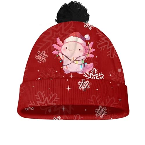 Christmas Hat for Kids Beanies for Kids Winter Hat with Black Ball