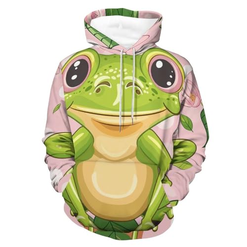 Sweat à Capuche Homme Femme Grenouille pour Éviter le Froid S