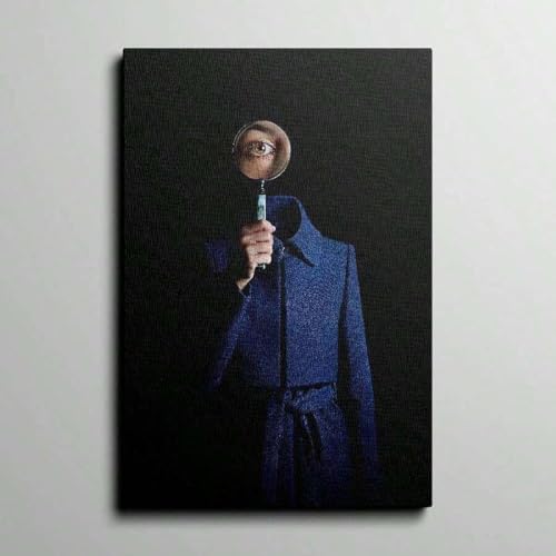 Tableau avec cadre interne 60x80cm pour habiller un mur vide manteau bleu