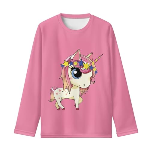 Image of Long Sleeve Shirts for Girls Casual Crewneck Tops Fall Winter Outfits for 3-16 Years Old