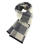 Longitud (cm): 180 cm * 30cm NKLL Bufanda Bufanda Larga de los Hombres Caliente Grueso de la Tela Escocesa de la Bufanda del otoño del Invierno (Color : 01, Size : 180cm*30cm)
