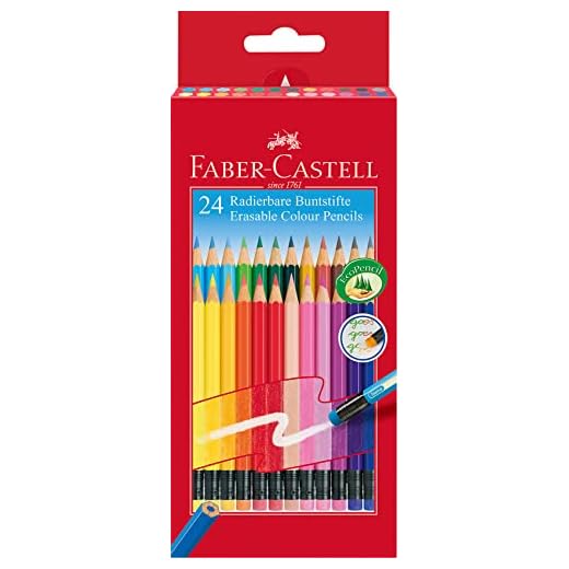 Faber-Castell Lápices de colores borrables, juego de 24