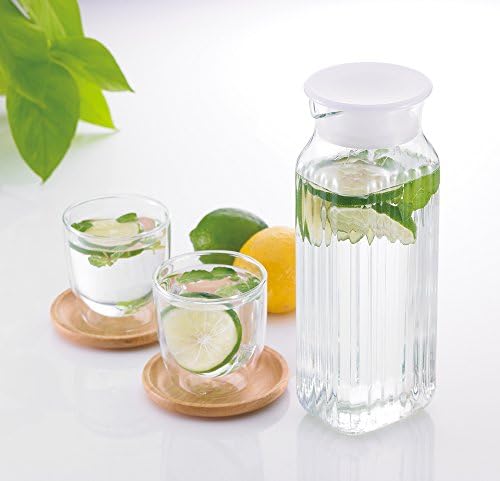 Amazon Co Jp Iwaki イワキ 耐熱ガラス ピッチャー 冷水筒 ホワイト 1l 茶こしなし 角型サーバー 麦茶 お茶 ポット Kt296k W ホーム キッチン