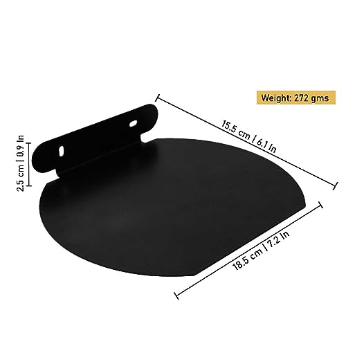 Image of Spillbox Metal Floating Shelf | Wall Mounted Shelf | Invisible Mounting|Decorative Shelf|Living Room|Kitchen Organizer|Stand|Holder for Wi-fi Camera - Floating Shelf (Pack of 3) (Black)