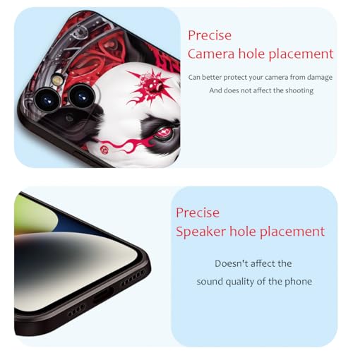 Printed with Panda for iPhone 14 case, Dark Mechanical Panda Unique Silicone Soft Shockproof Phone Case - Fierce Tattoos, Trendy Choice (A1-Cool Pandas)