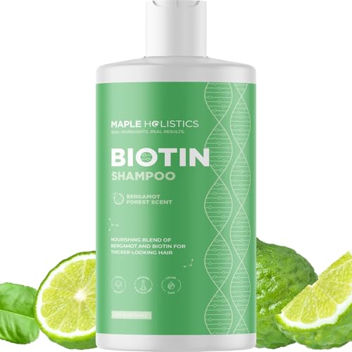 Image of Woodsy Biotin Shampoo for Thinning Hair - Volumizing Shampoo for Fine Hair with B Vitamins Rosemary Bergamot Spruce & Tea Tree Oils - Paraben Silicone and Sulfate Free Vegan Formula (16 Fl Oz)