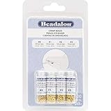 Beadalon Crimp Beads Variety Pack Sizes 0, 1, 2 & 3 600/Pkg-Gold-Plated