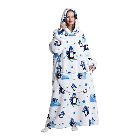 Decken Hoodie Unisex Warm Lang Übergroße mit Kapuze Taschen Wearable Blanket Hoodie Decke Damen Sofa Decken Einheitsgröße Cover