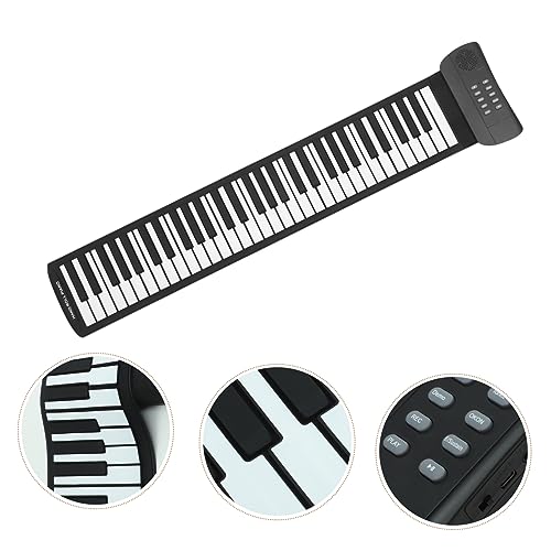 TOYANDONA 61 rouleau de piano Instrument de piano à 49 touches piano électronique portatif clavier usb piano portable piano à clavier en silicone instrument de musique Gel de silice Black - Les Beatles, Paul McCartney, John Lennon, RIngo Starr, George Harrison TOYANDONA 61 rouleau de piano Instrument de piano à 49 touches piano électronique portatif clavier usb piano portable piano à clavier en silicone instrument de musique Gel de silice Black – Image 3