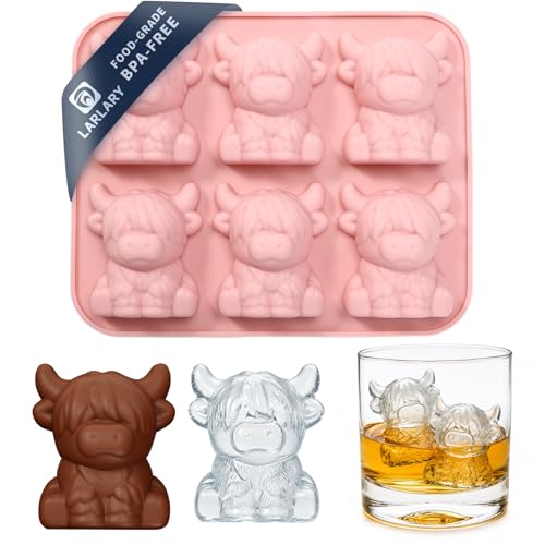 Molde para cubitos hielo vaca 3D silicona rosa miniatura 1
