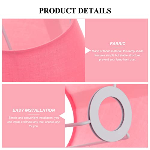 Image of Gadpiparty Pink Macaron Fabric Lamp Shade 5.51X5.51X5.11In Clip-on Drum Style Light Cover for Table Ceiling & Floor Lamps Small Chandelier Replacement Shade