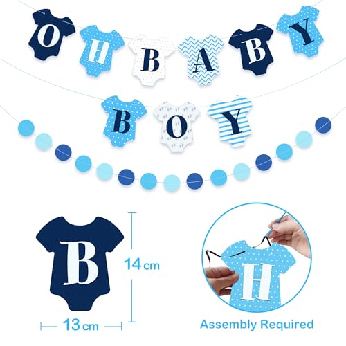 Image of 149 pcs Baby Shower Decorations for Boy, 4 Pcs Balloon Boxes,Elephant Foil Balloons, Blue Elephant Theme Baby Shower Decorations Gender Reveal Party Supplies