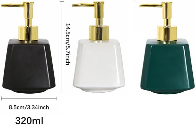 Kitchen Soap Dispenser Luxurious Modern Style Home Ceramic Soap Dispenser Press Dispenser Bottle Lotion Bottle Shampoo Shower Gel Bottle Bathroom Soap Dispenser(A)