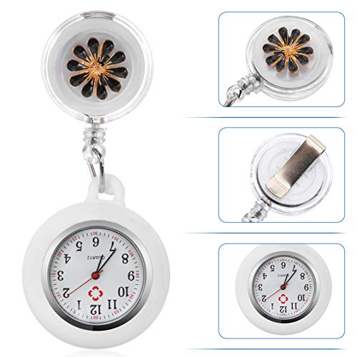 Relógio de lapela retrátil Hemobllo com liga de segunda mão para pendurar relógios de enfermeiras co