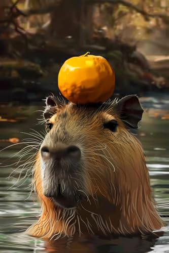 JOEAUEN 5D Diamond Painting KitsThe Capybara with an Orange on