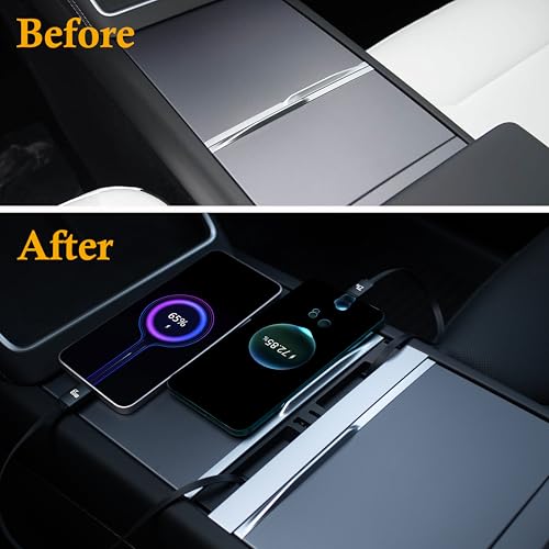Cargador USB de coche para Tesla soluciona cables enredados en consola central 6