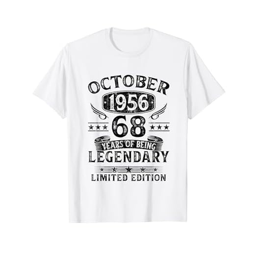 Regalo 68 Años Hombre Mujer Fabricado En Octubre 1956 Camiseta