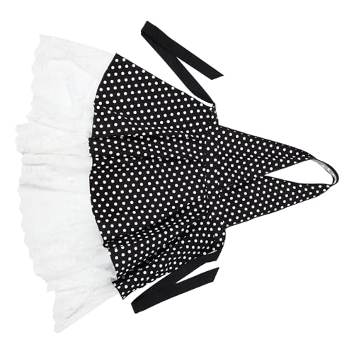 Tablier cuisine femme vintage rétro noir pois coton respirant