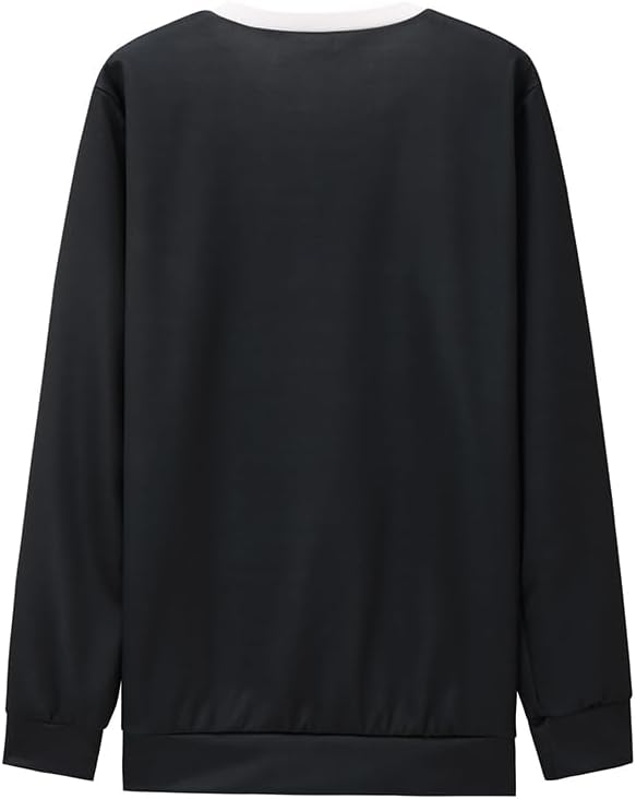 ShallWe Women's Active Sweatshirts Cute Cat Pullover Crewneck Lightweight shirts Novelty Casual Tunics Tops Fashion Spring Black - Image 6