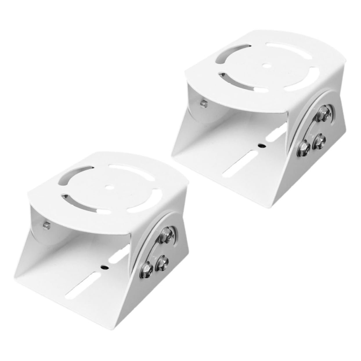 Supporto per Telecamera di Sicurezza a Parete, 2 Pezzi, in Acciaio Bianco, Regolazione Multiangolo, Antiruggine, Facile Installazione