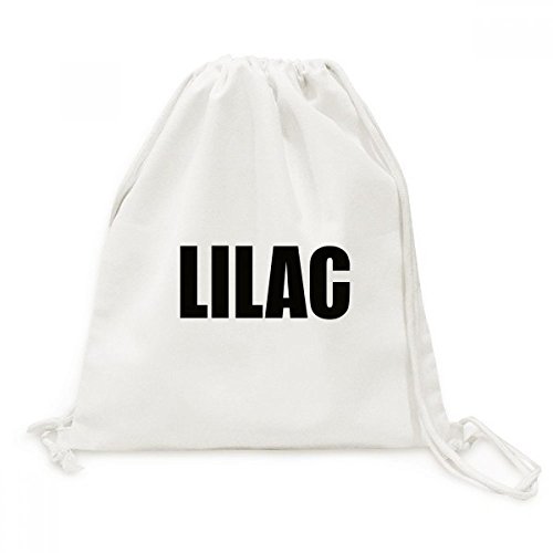 Sac à dos cordon en toile noire durable et esthétique nom lilas pour le voyage