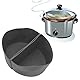 Qcwwy Schongarer-Trenneinsatz, Wiederverwendbarer Silikon Trenner 6QT Ovaler Silikon-Slow-Cooker-Trenneinsatz für die Zubereitung von 2 Mahlzeiten auf Einmal (Grau)