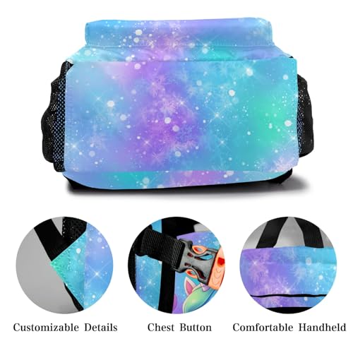 Custom Unicorn Personalized Causual Shoulder Bag Sports Leisure Camping Backpack for Women Men L4