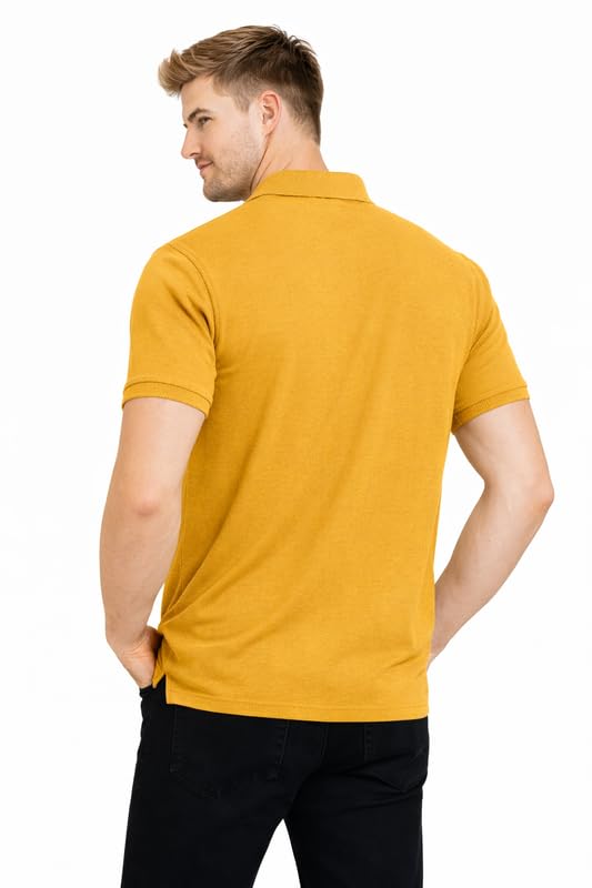 Image of SMAN Polo Neck T-Shirt Pack of 3 for Men & Boys | Half Sleeve Collar Tee with Pocket | Premium Spun Matty Fabric | Casual & Office Wear | Sizes M to 2XL | FX PO3 MCR LMN WHT