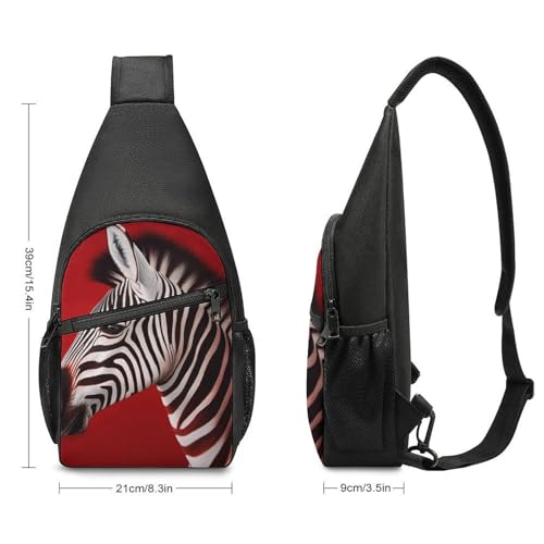 Bolso tipo bandolera Zebra Red para viaje y uso casual miniatura 2
