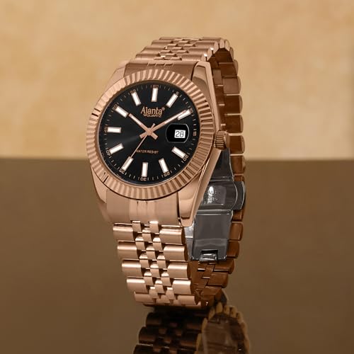 Image of Ajanta Quartz Monaco Men's Analog Watch|| Stainless Steel Bracelet Strap | Day & Date Display | Water Resistant | Fashion Wrist Watch for Men